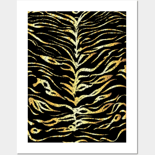 Gold tiger stripes design Posters and Art